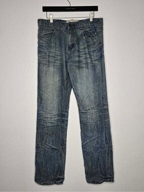 Vintage Y2K Focus USA Men’s Straight Leg Distressed Blue Jeans 32x34
